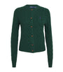 Polo Ralph Lauren Green Wool-Cashmere Cable-Knit Cardigan