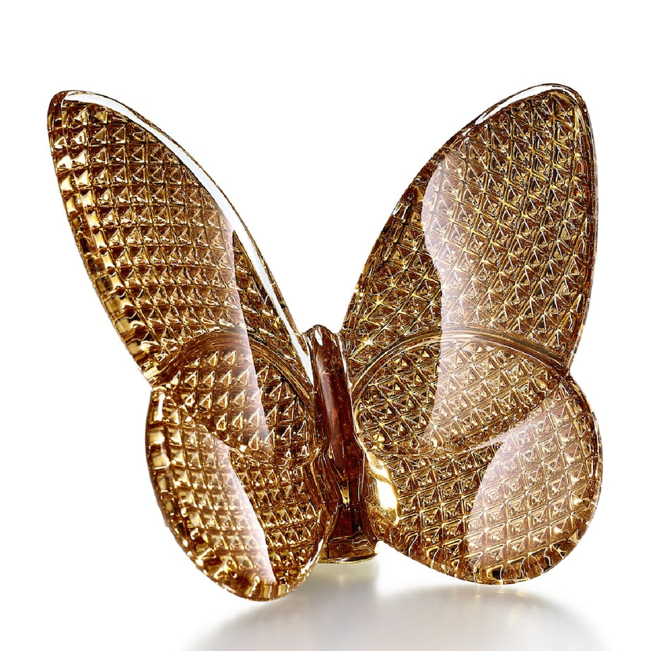 Baccarat Papillon Lucky Butterfly Diamond Gold Ornament