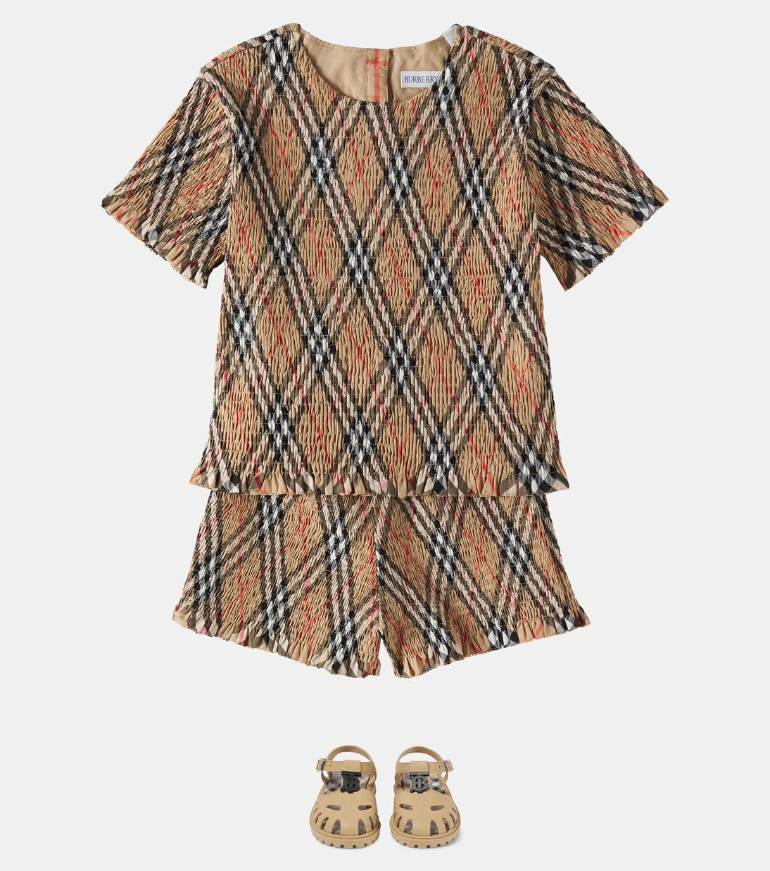 Burberry Kids - Checked cotton T-shirt