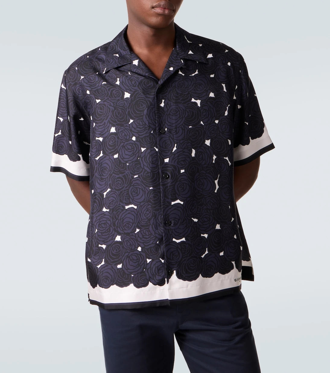Givenchy - Çiçekli ipek bowling gömleği