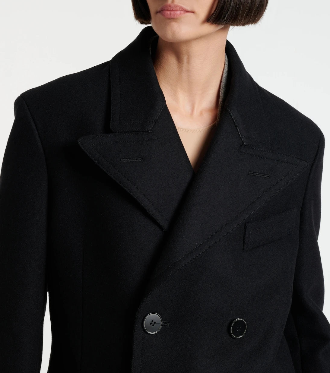 Maison Margiela - Double-breasted virgin wool coat