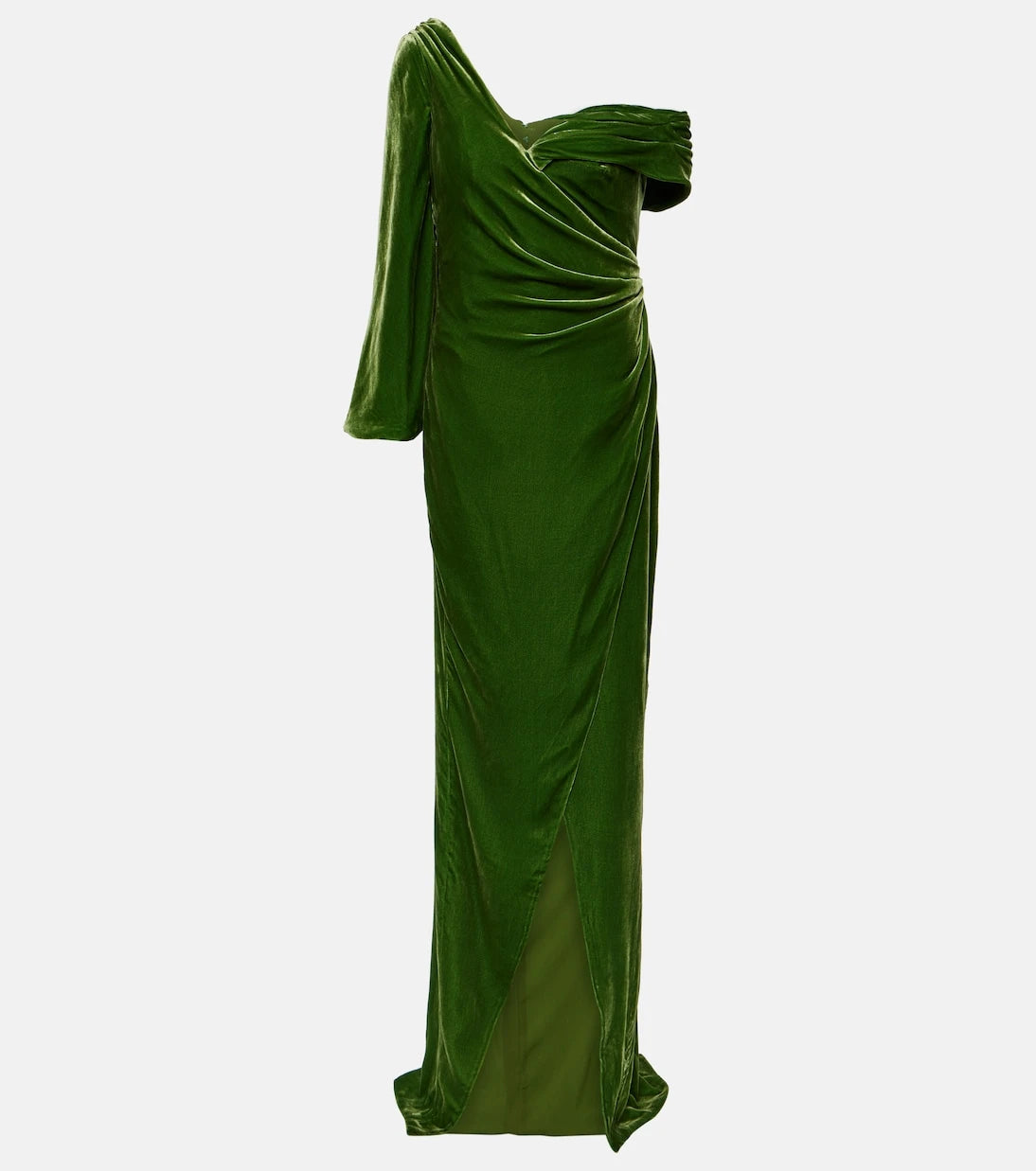Costarellos - Rubinia silk-blend velvet gown