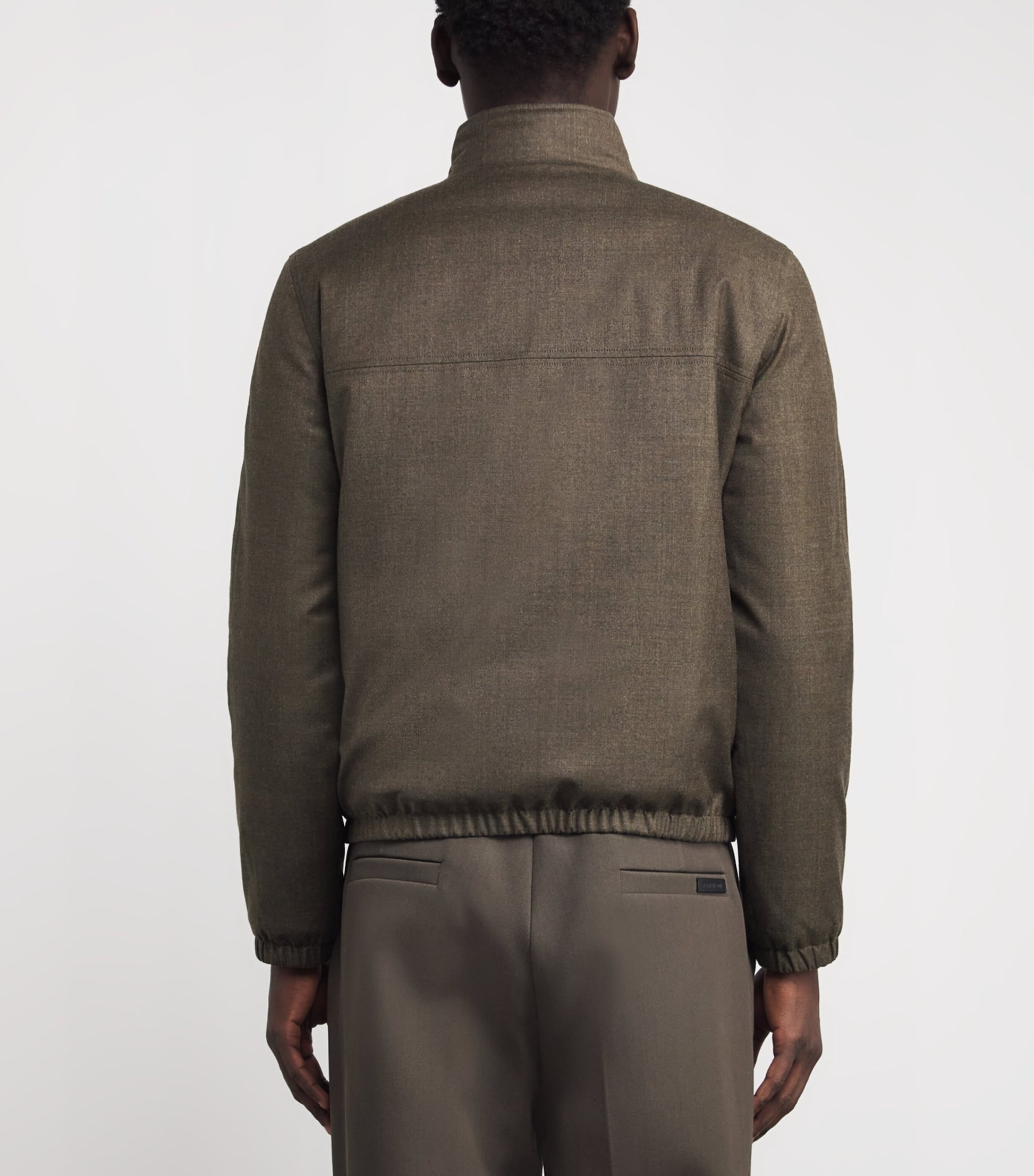 Yves Salomon Brown Down Wool-Silk Storm System Mink-Trim Jacket