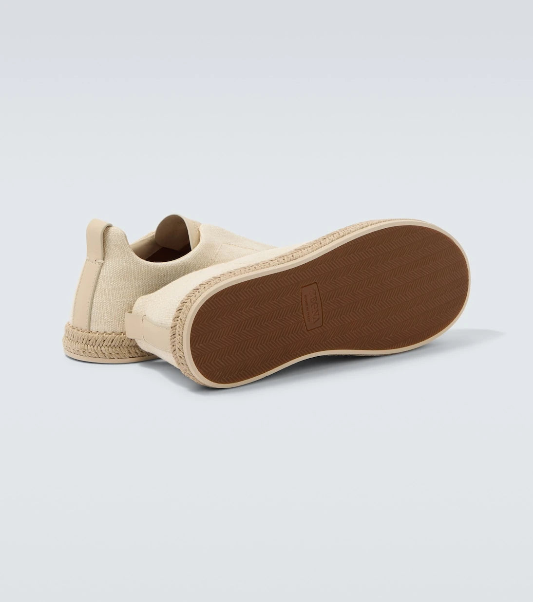 Zegna - Triple Stitch canvas slip-on sneakers