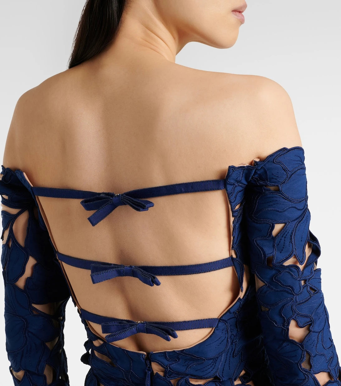 Costarellos - Off-shoulder guipure lace gown