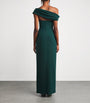 Crepe Draped Off-The-Shoulder Gown