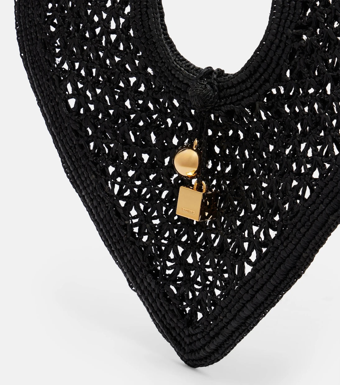 Jacquemus - Spiaggia Coeur Small raffia top-handle bag
