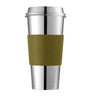 Stainless Steel and Leather Objets Miroir Travel Cup (450ml)