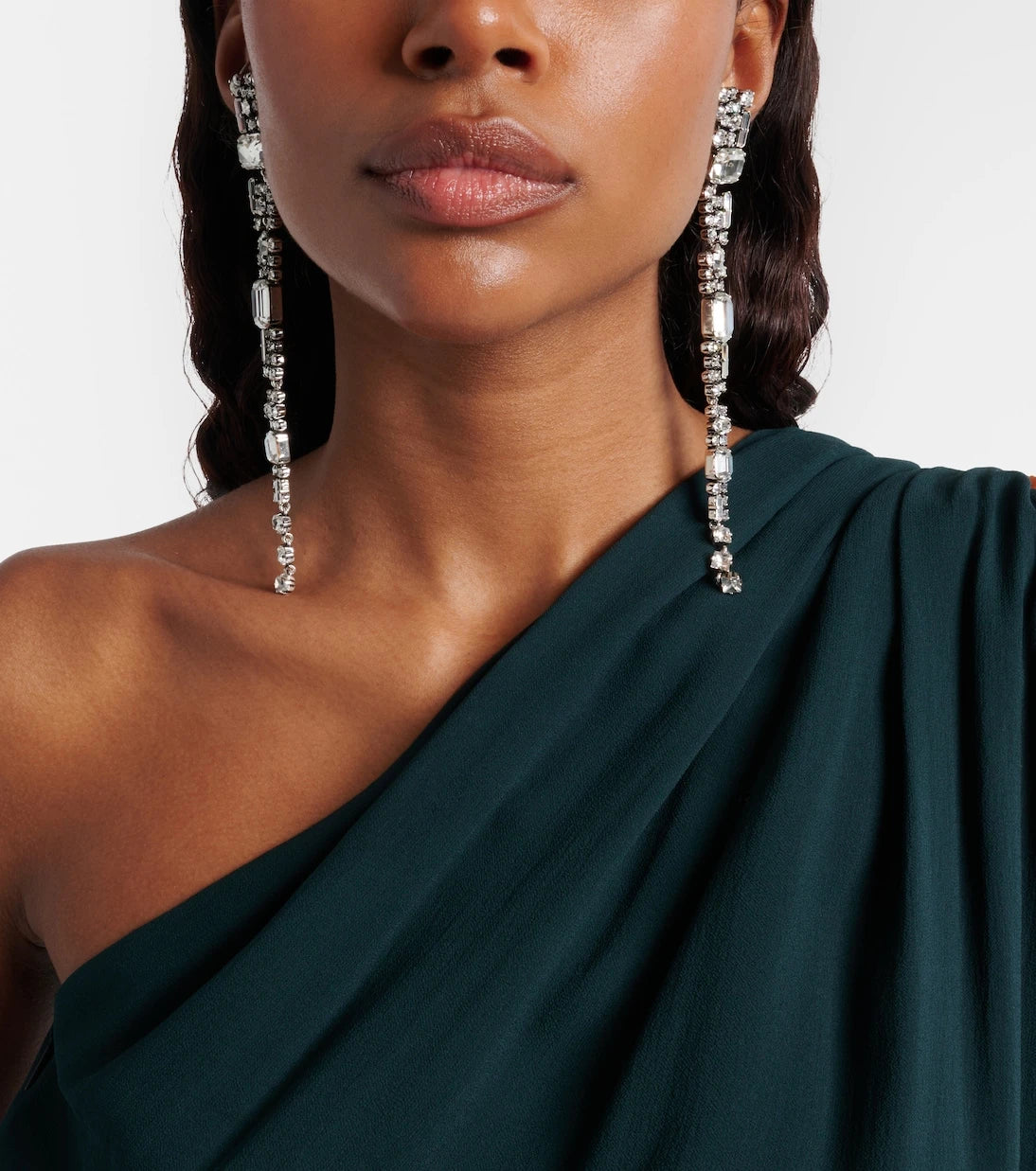 Saint Laurent - Crystal-embellished clip-on earrings