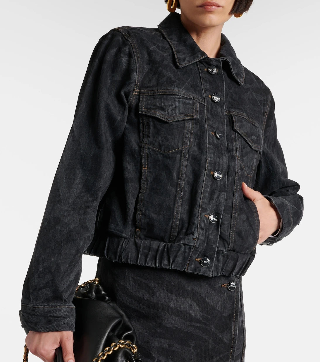 Ganni - Printed denim jacket