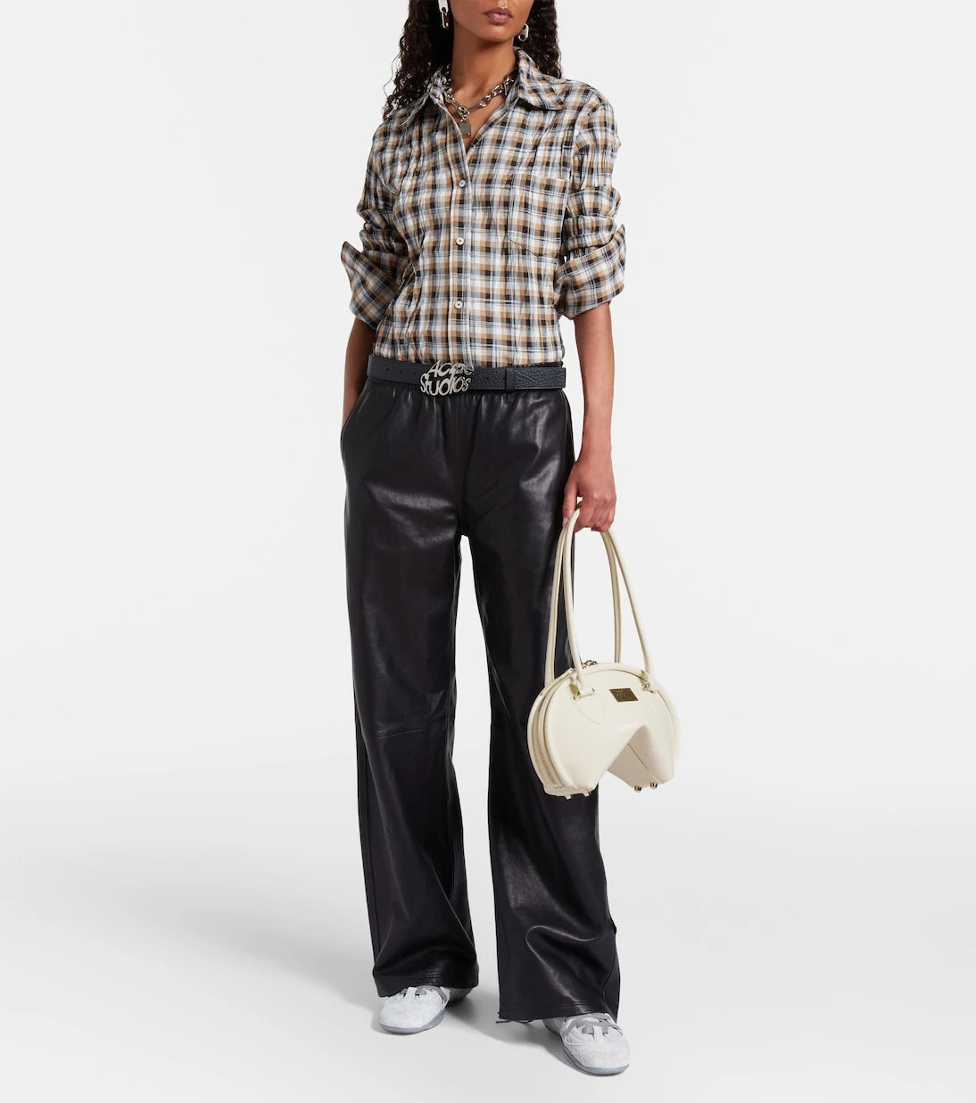 Acne Studios - حقيبة كتف Bowlina صغيرة من الجلد