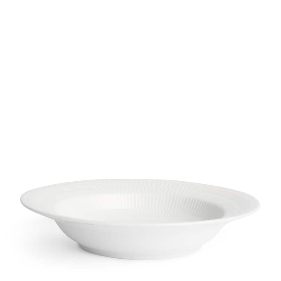 White Fluted Deep Plate (21cm)