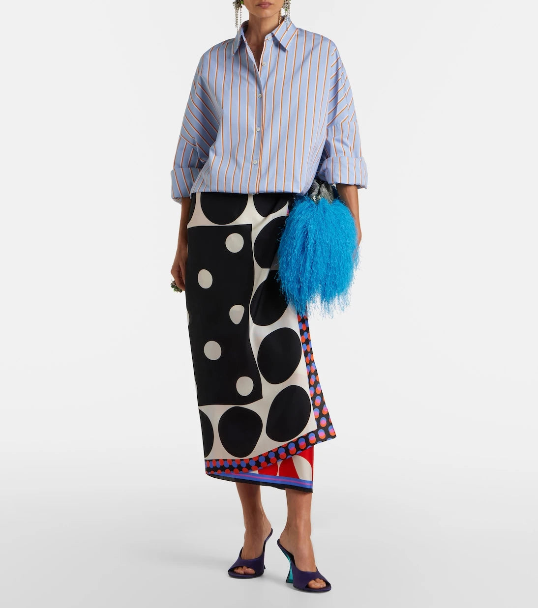 Dries Van Noten - Small leather-trimmed crossbody bag