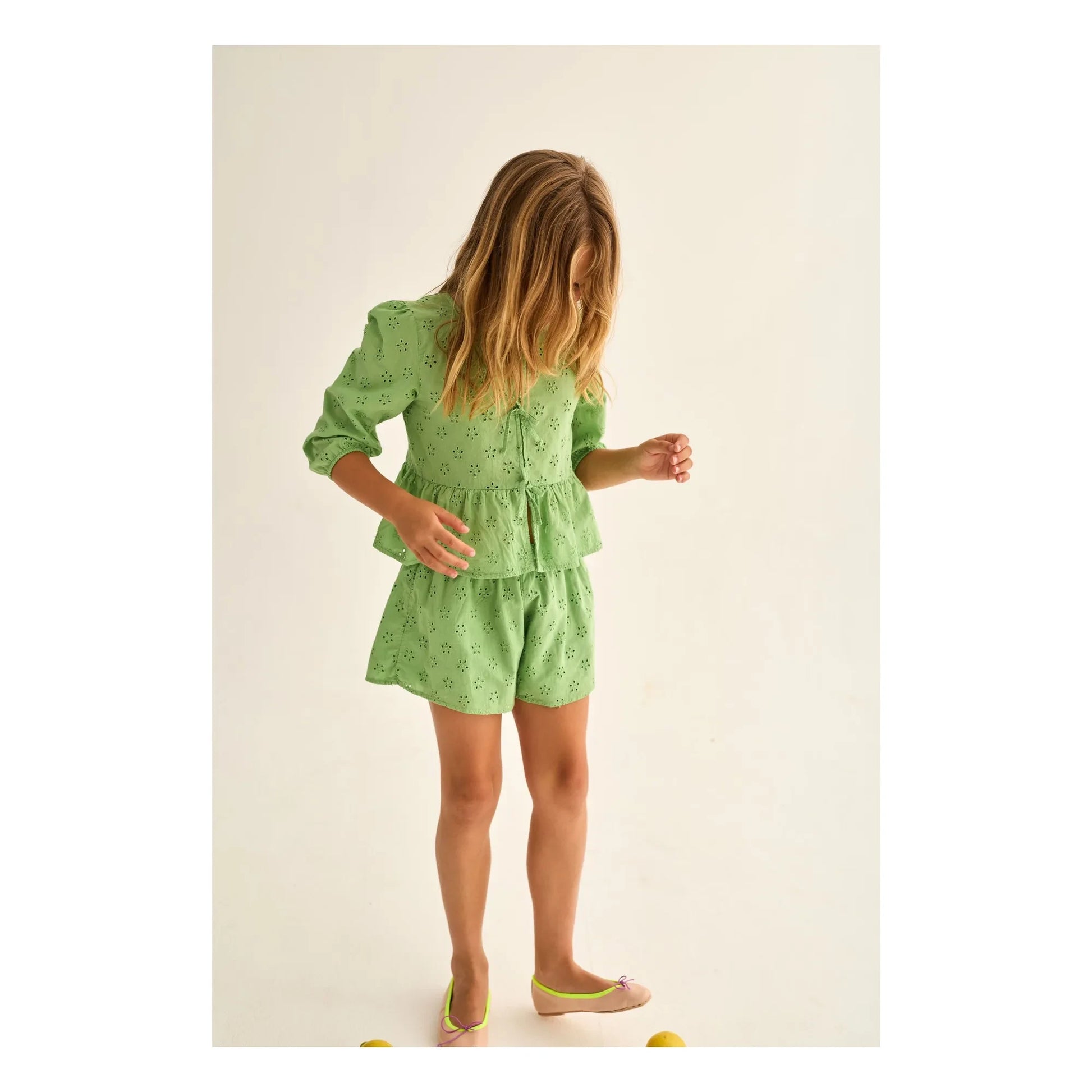 Cozmo - Alma Embroidered Blouse | Meadow Green