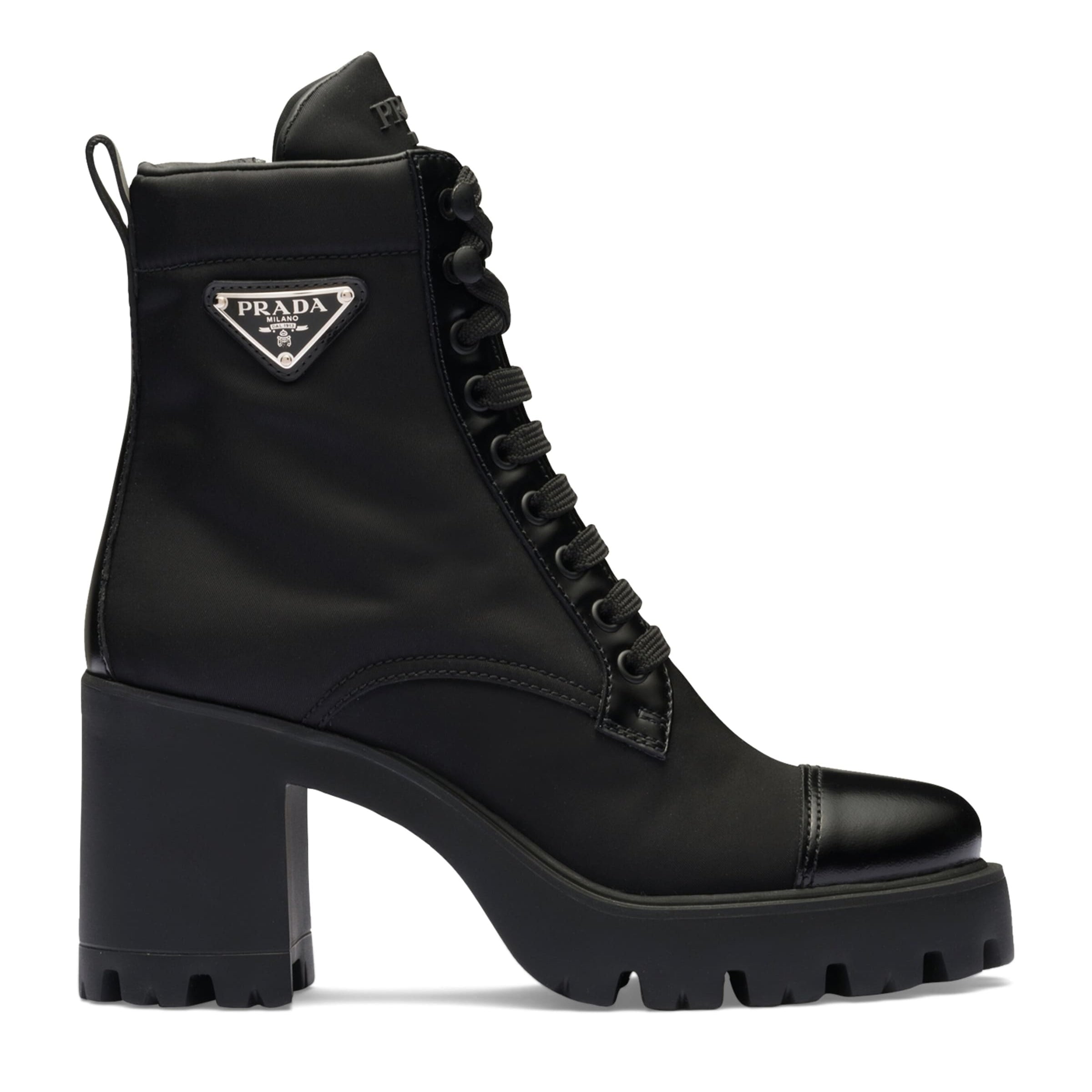 Black Leather and Re-Nylon Boots
