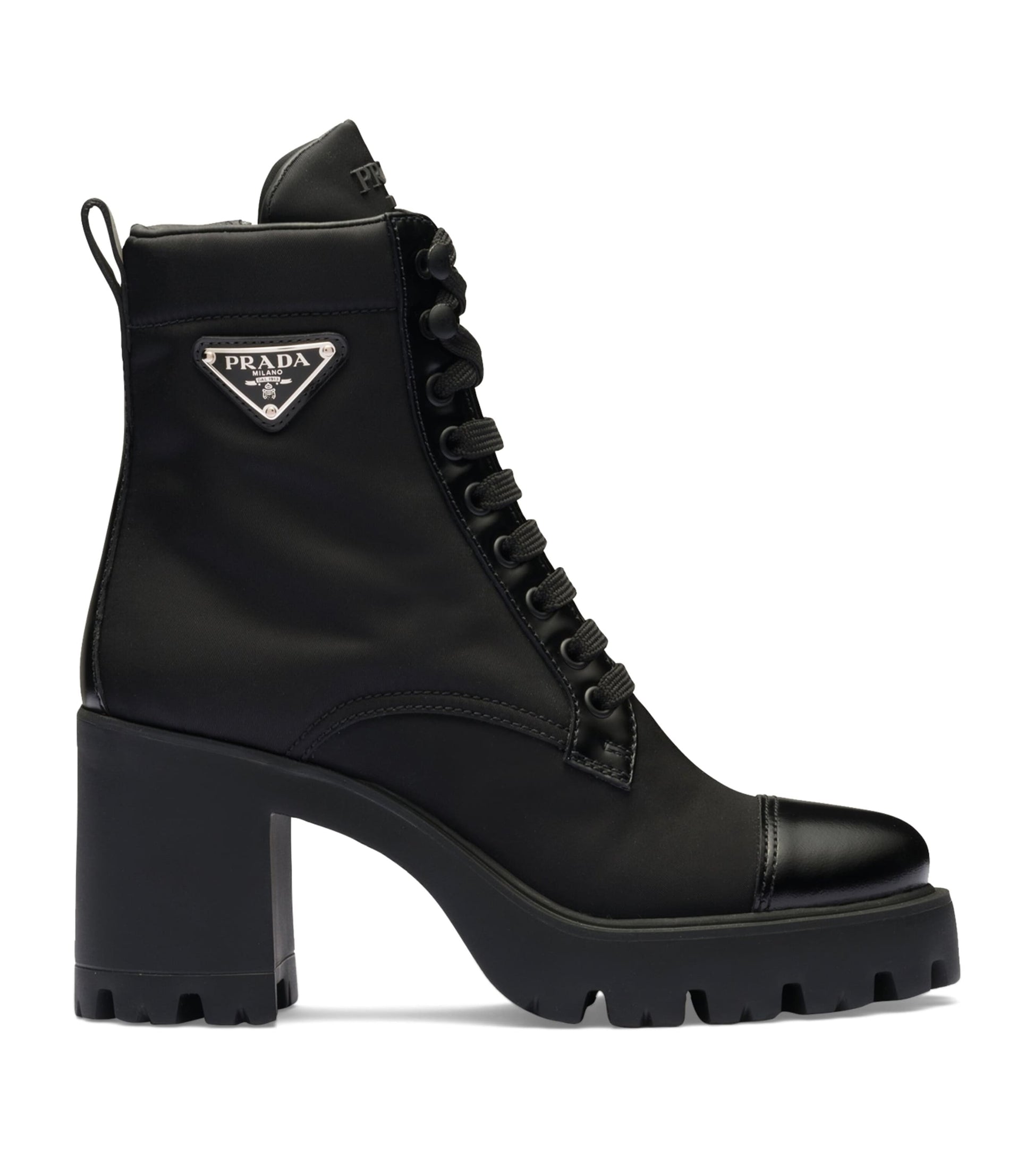 Black Leather and Re-Nylon Boots