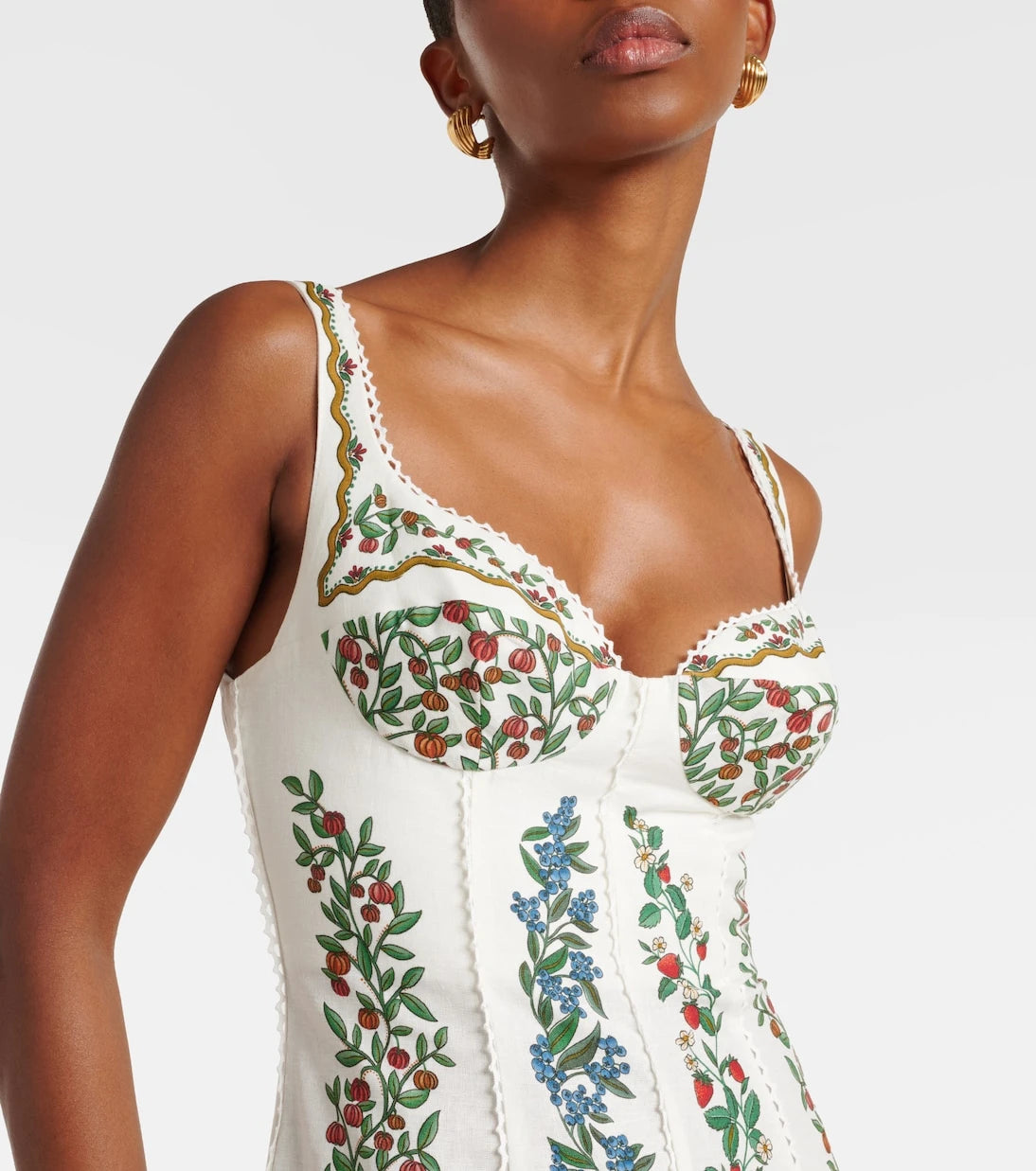 Farm Rio - Floral linen-blend maxi dress
