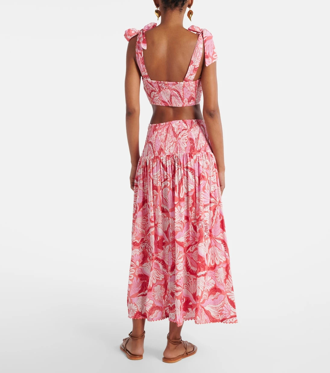 Poupette St Barth - Carla pleated printed crop top