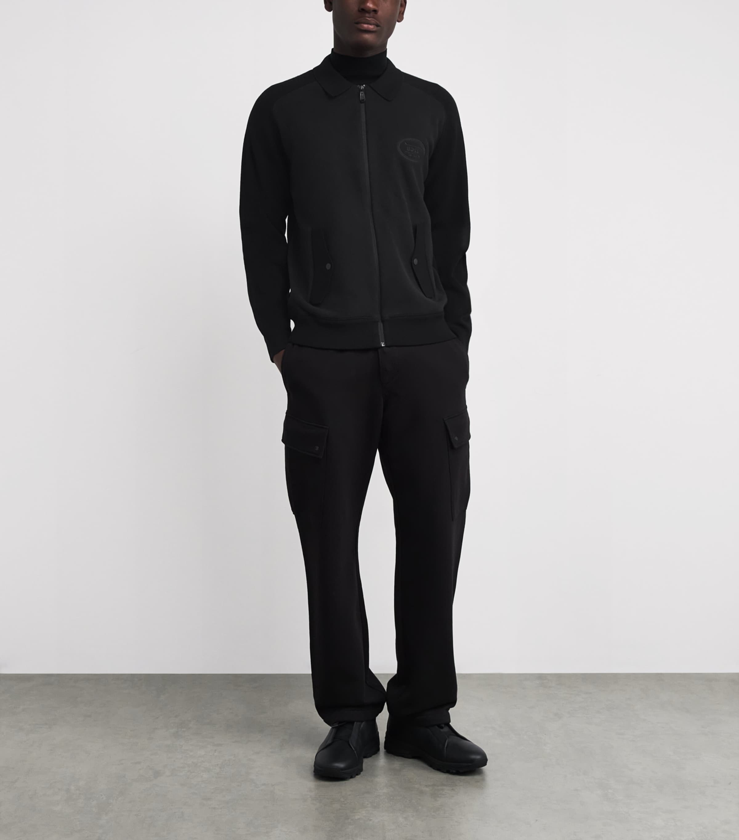 Black Fleece Logo Polo Jacket