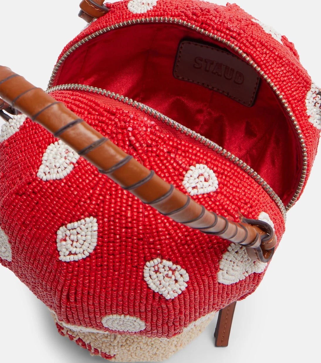 Staud - Shroom Mini beaded top-handle bag