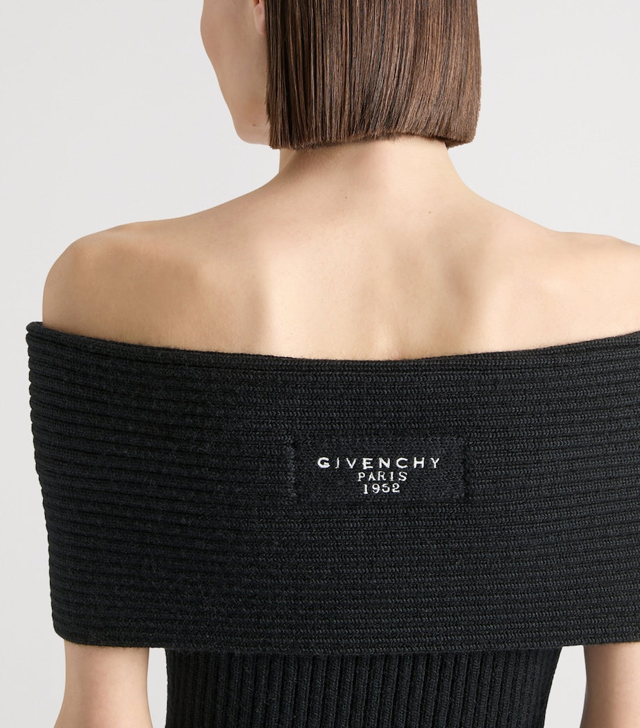 Givenchy Black Wool-Blend Knit Mini Dress