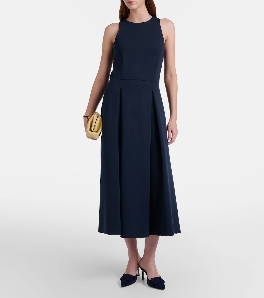 'S Max Mara - فستان متوسط الطول كانون من جيرسيه مخلوط بالقطن