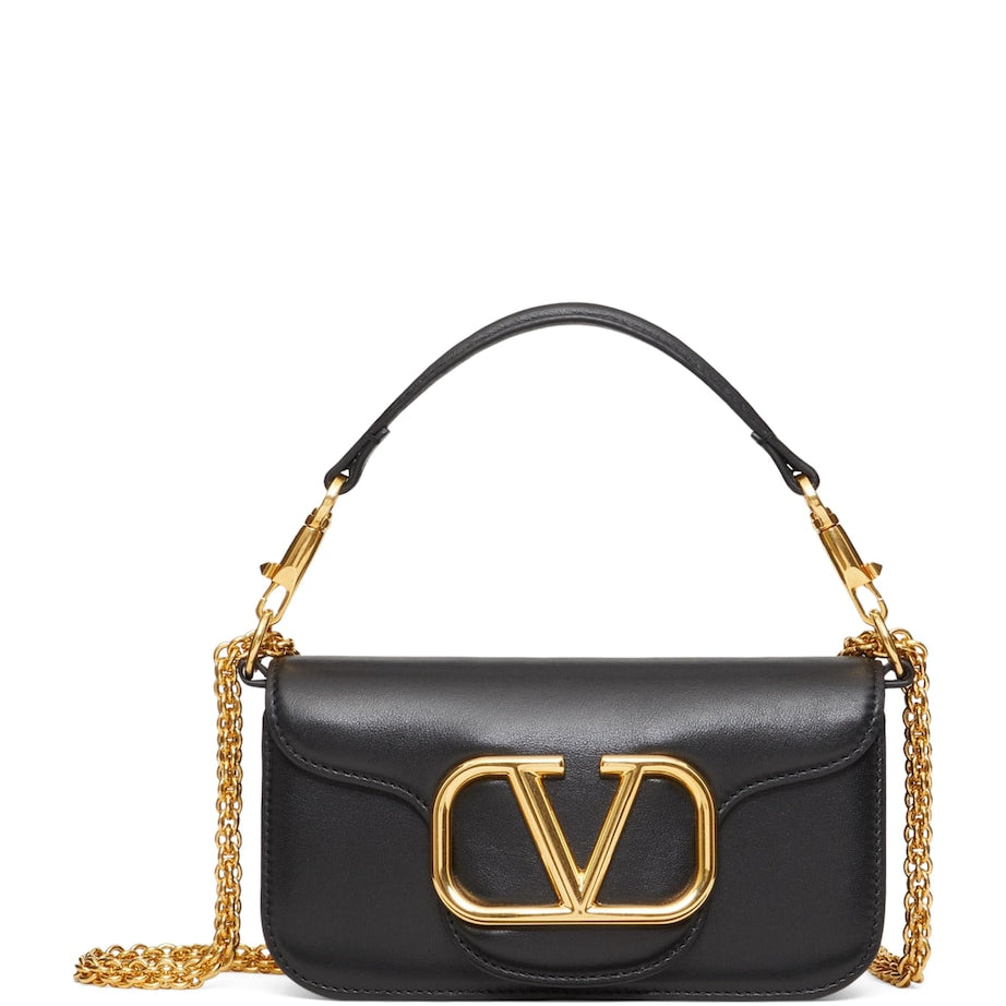 Valentino Garavani Black Small Leather Locò Shoulder Bag