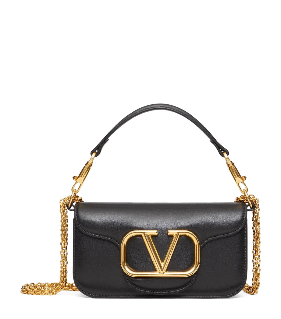 Valentino Garavani Black Small Leather Locò Shoulder Bag