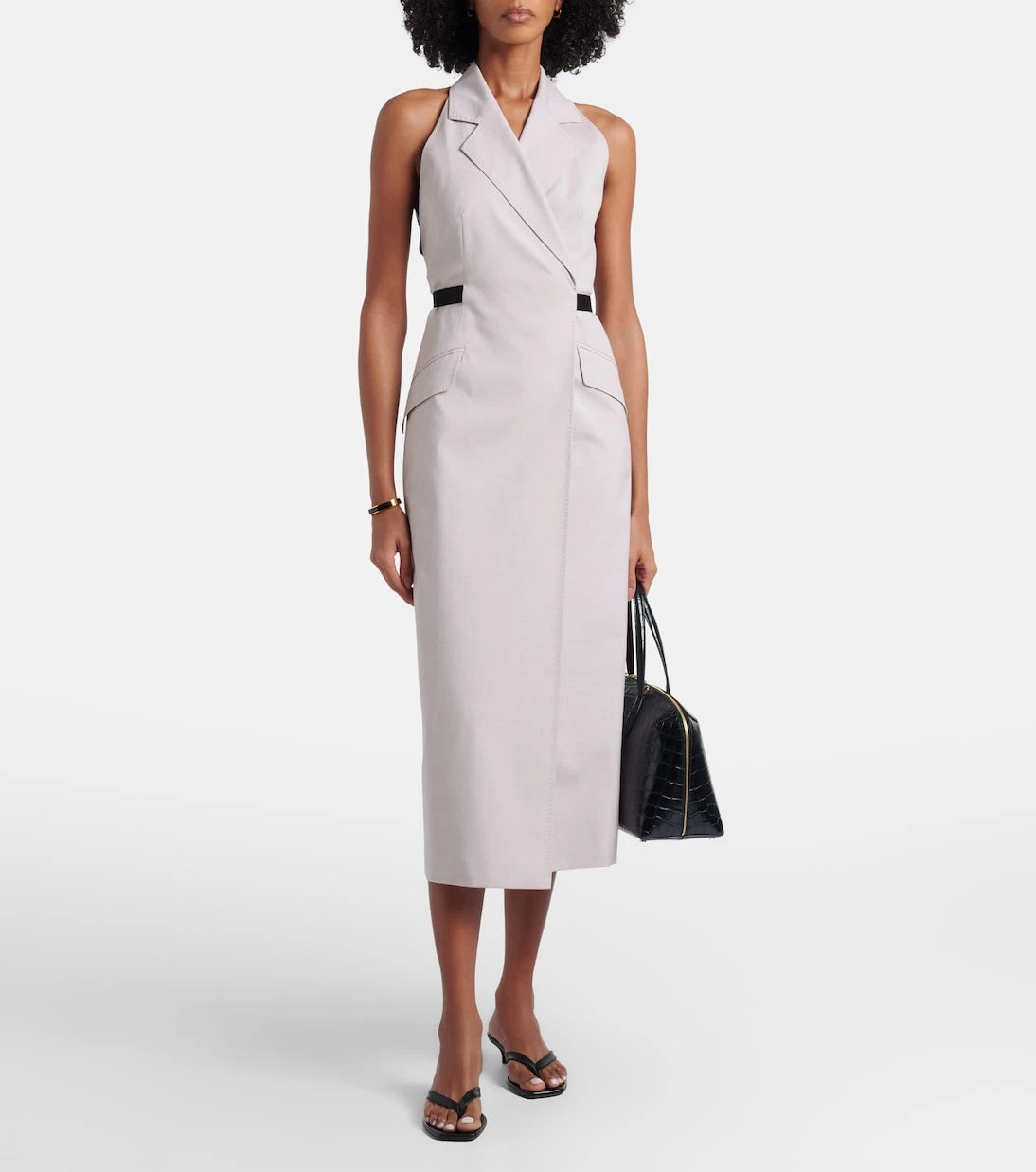 Max Mara - Cime cotton and wool canvas midi dress