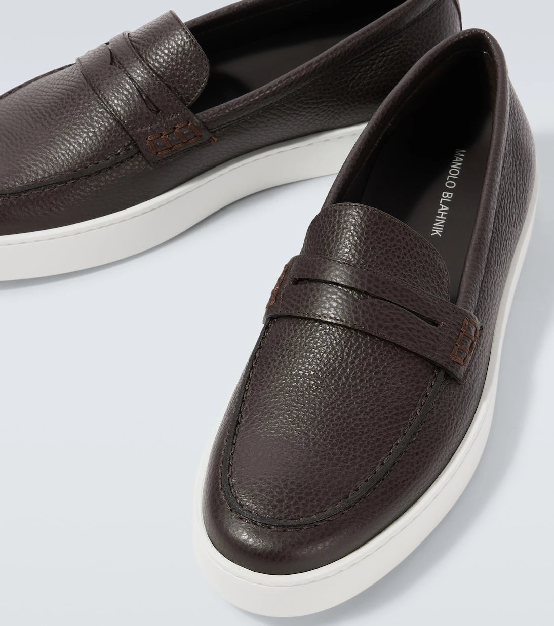 Manolo Blahnik - Ellis leather boat shoes