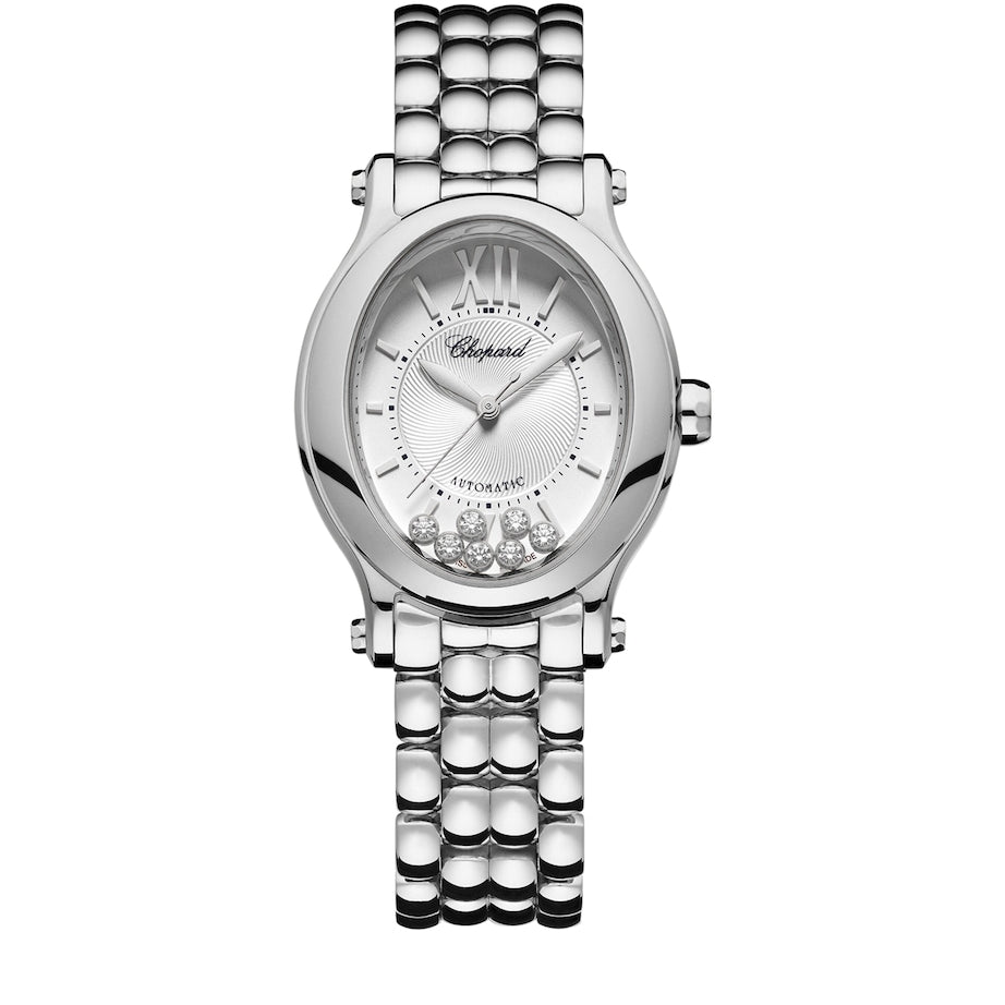 Stainless Steel and Diamond Happy Sport Oval Watch 29mm