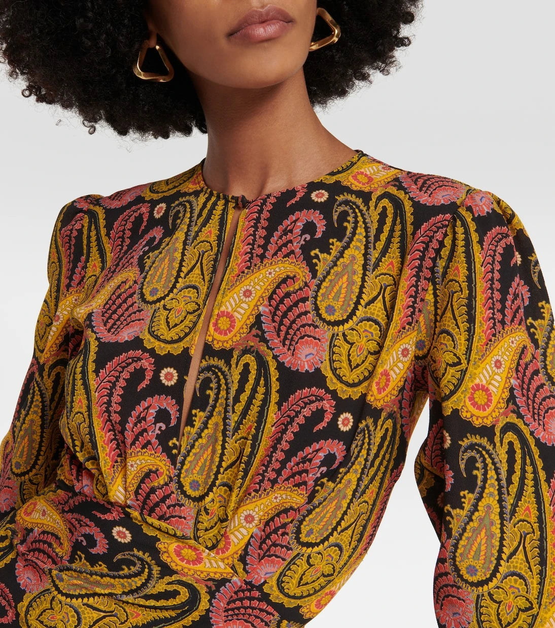 Etro - فستان ميدي بنقشة البيزلي