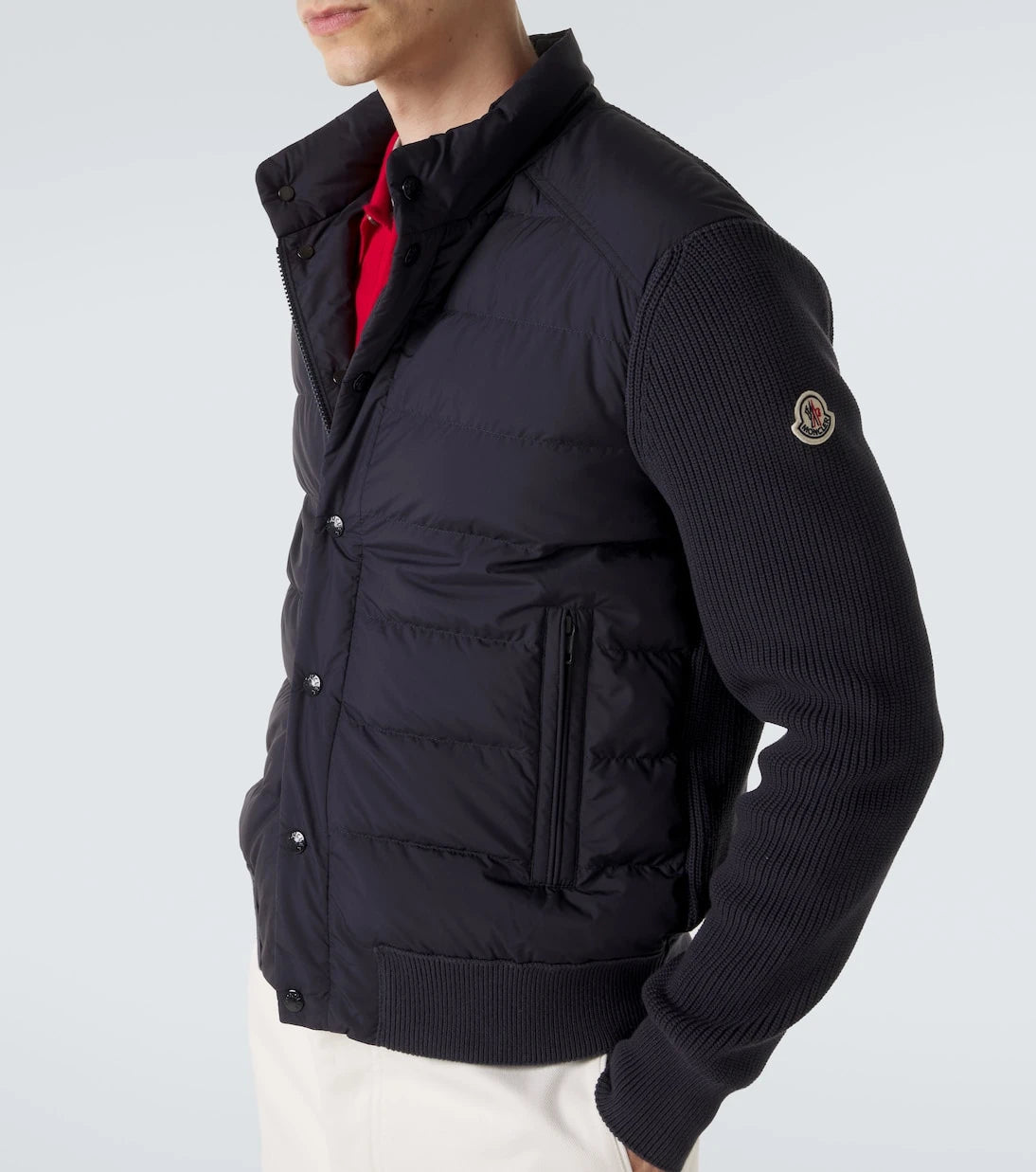 Moncler - Down-paneled cotton-blend cardigan