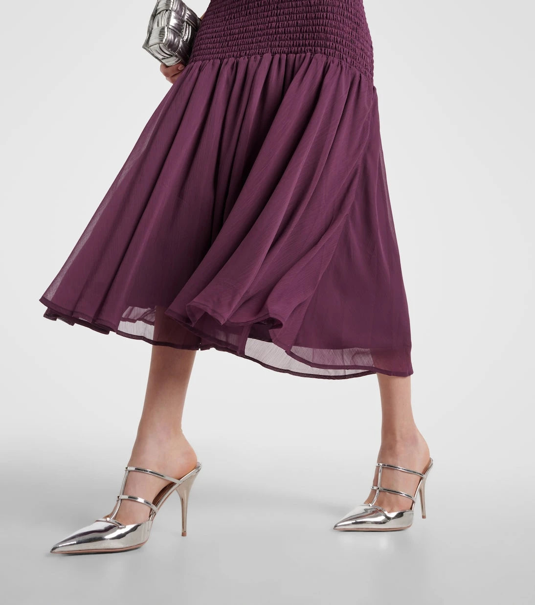 Rotate - Shirred chiffon maxi dress