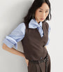 Brunello Cucinelli Brown Tropical Luxury Wool Vest