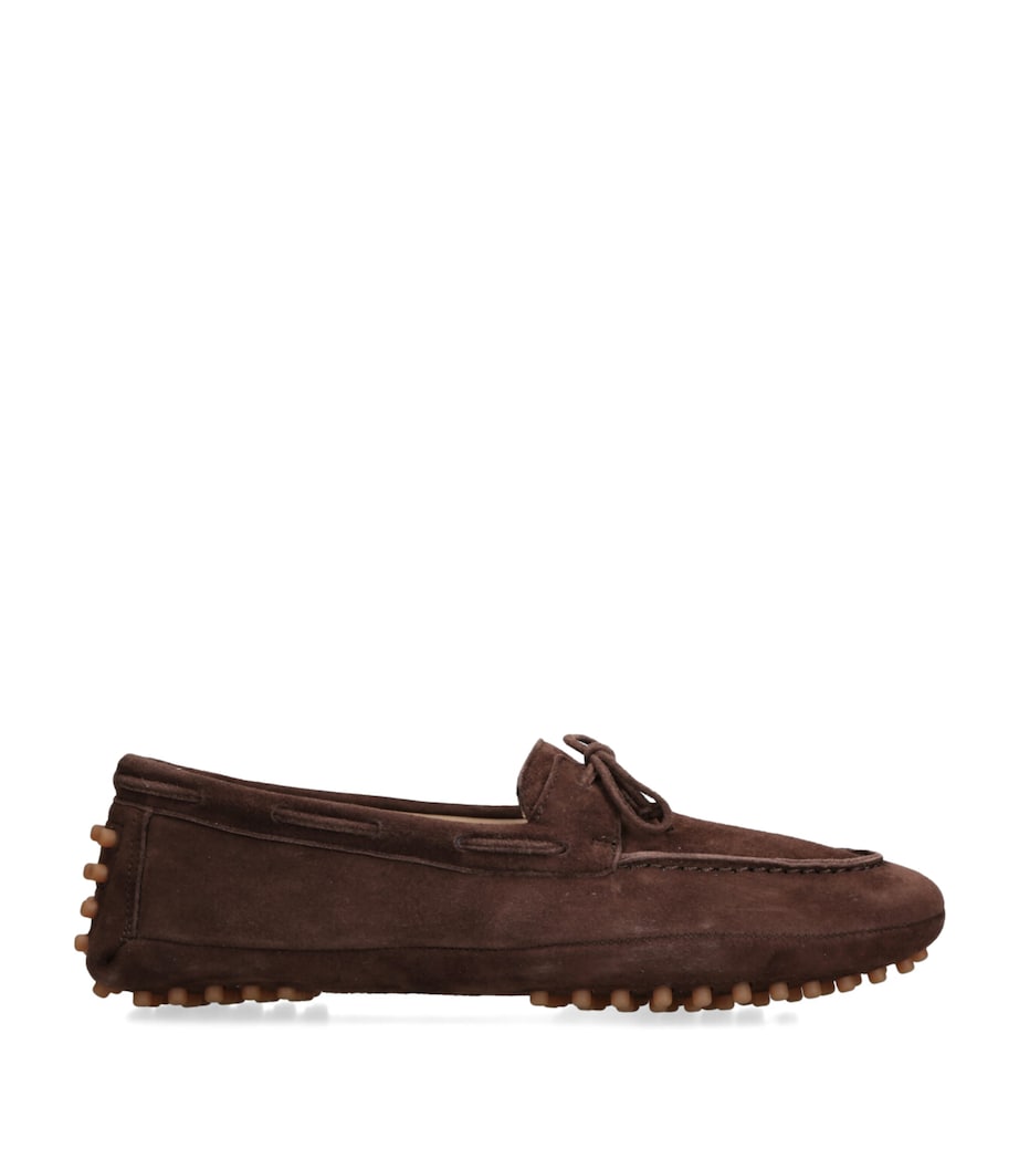 Le Monde Beryl Brown Suede Moccasin Driver Shoes