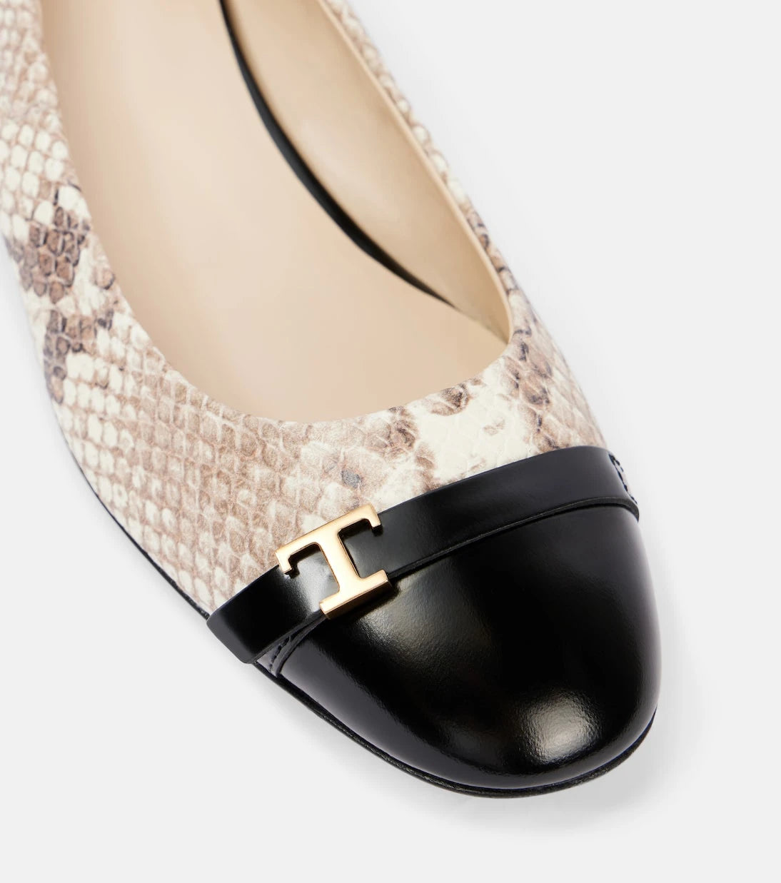 Tod's - Snake-effect leather ballet flats
