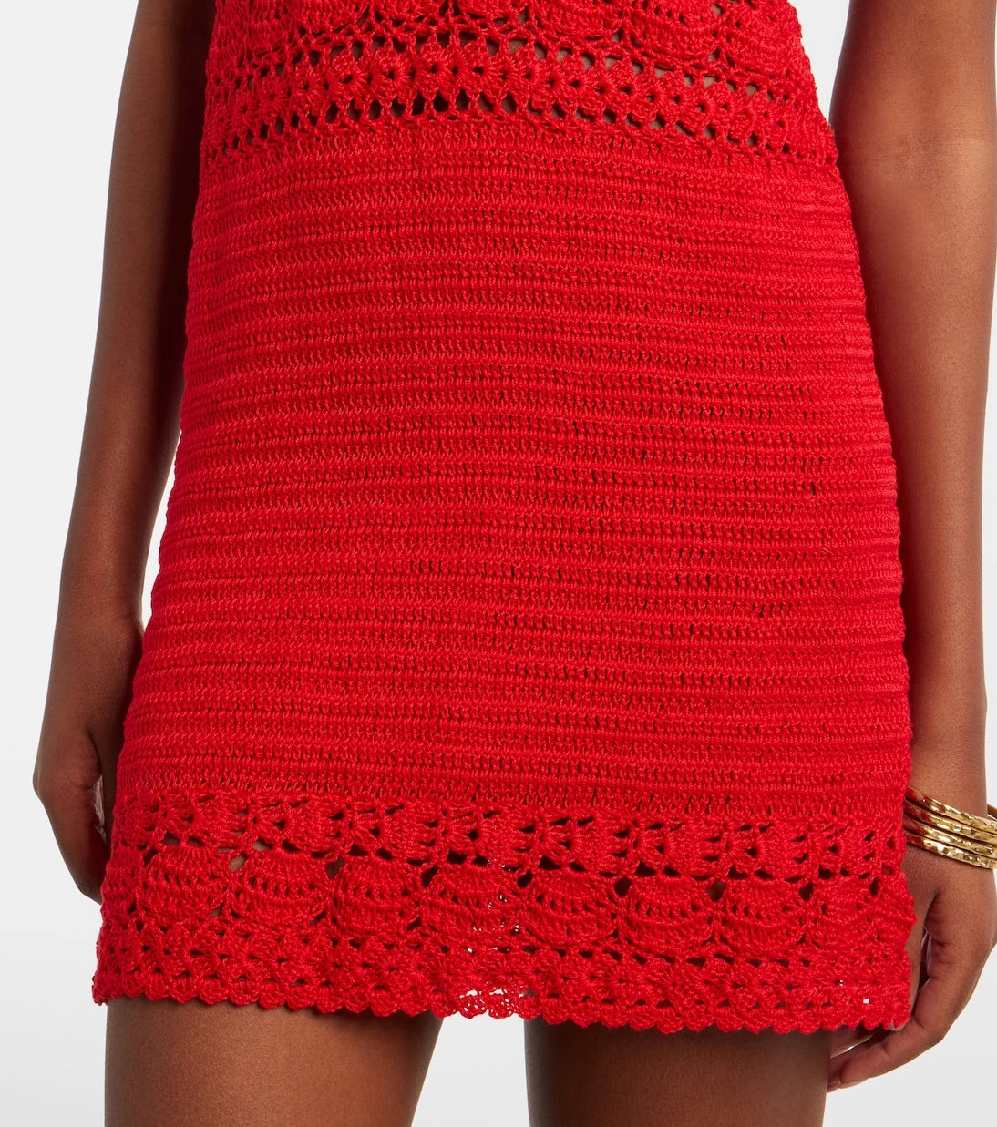 Anna Kosturova - Filigree crochet cotton minidress