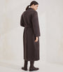 Brunello Cucinelli Brown Virgin Wool-Cashmere Belted Trench Coat