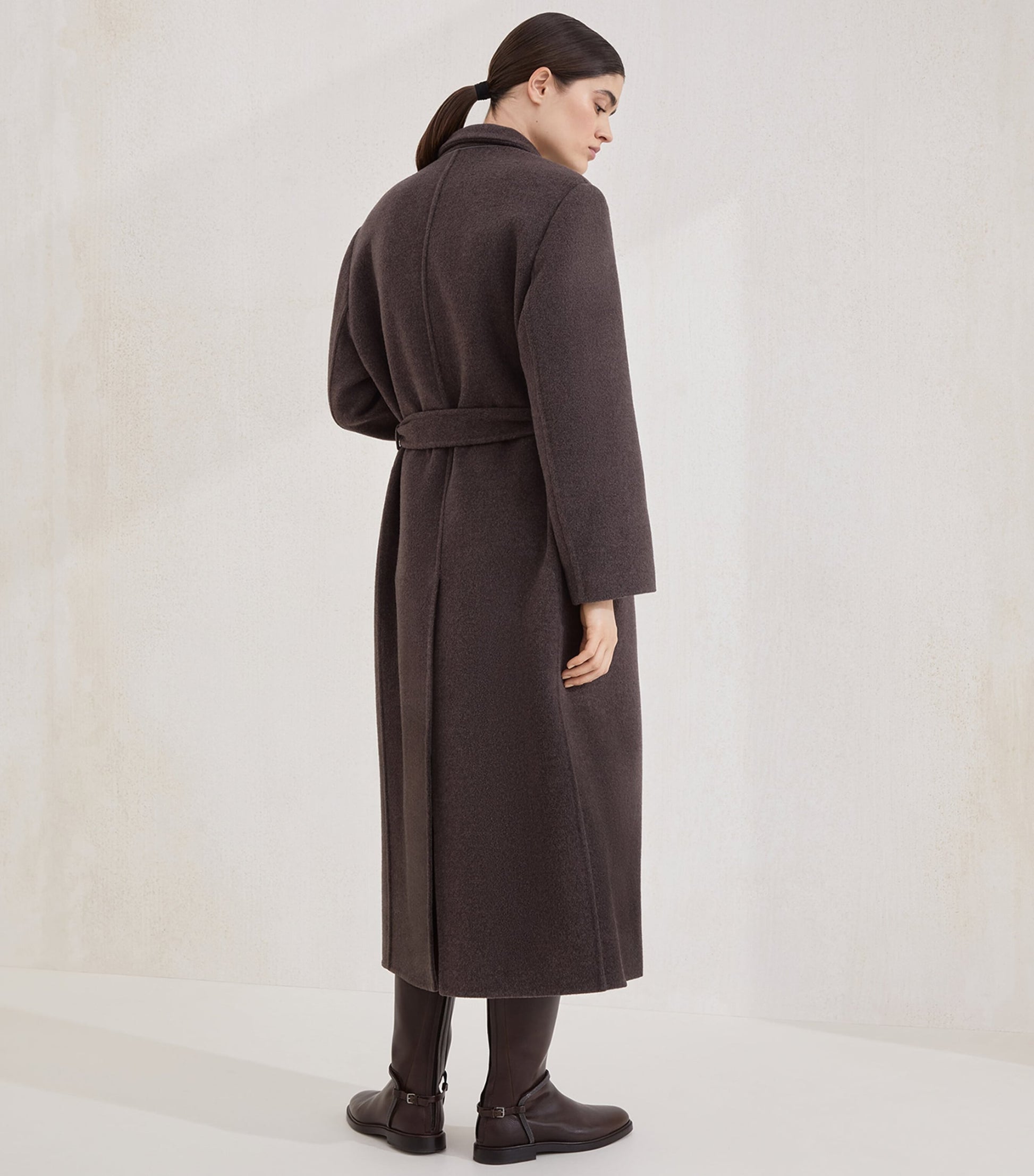 Virgin Wool-Cashmere Belted Trench Coat
