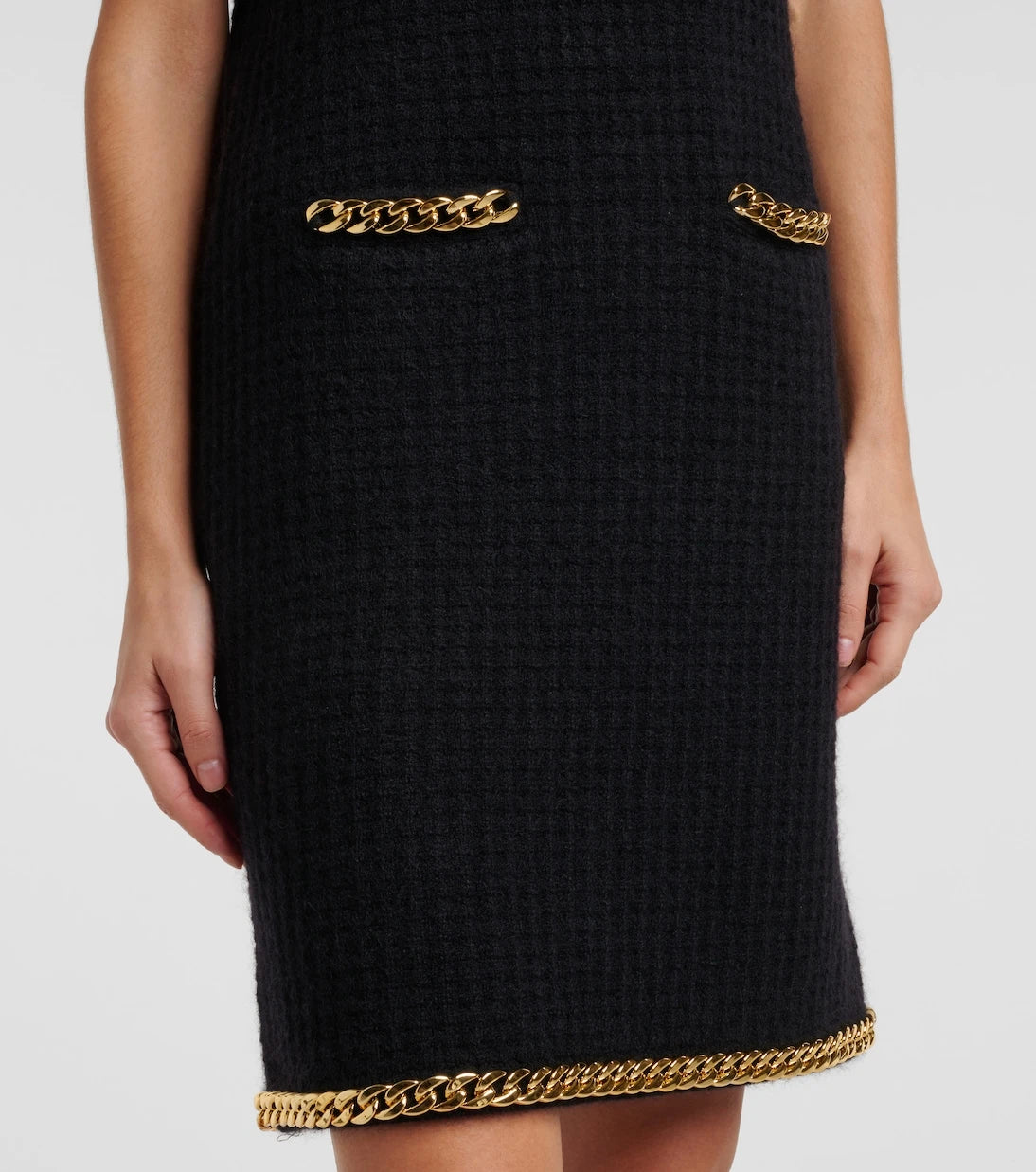 Tory Burch - Chain-detail waffle-knit minidress