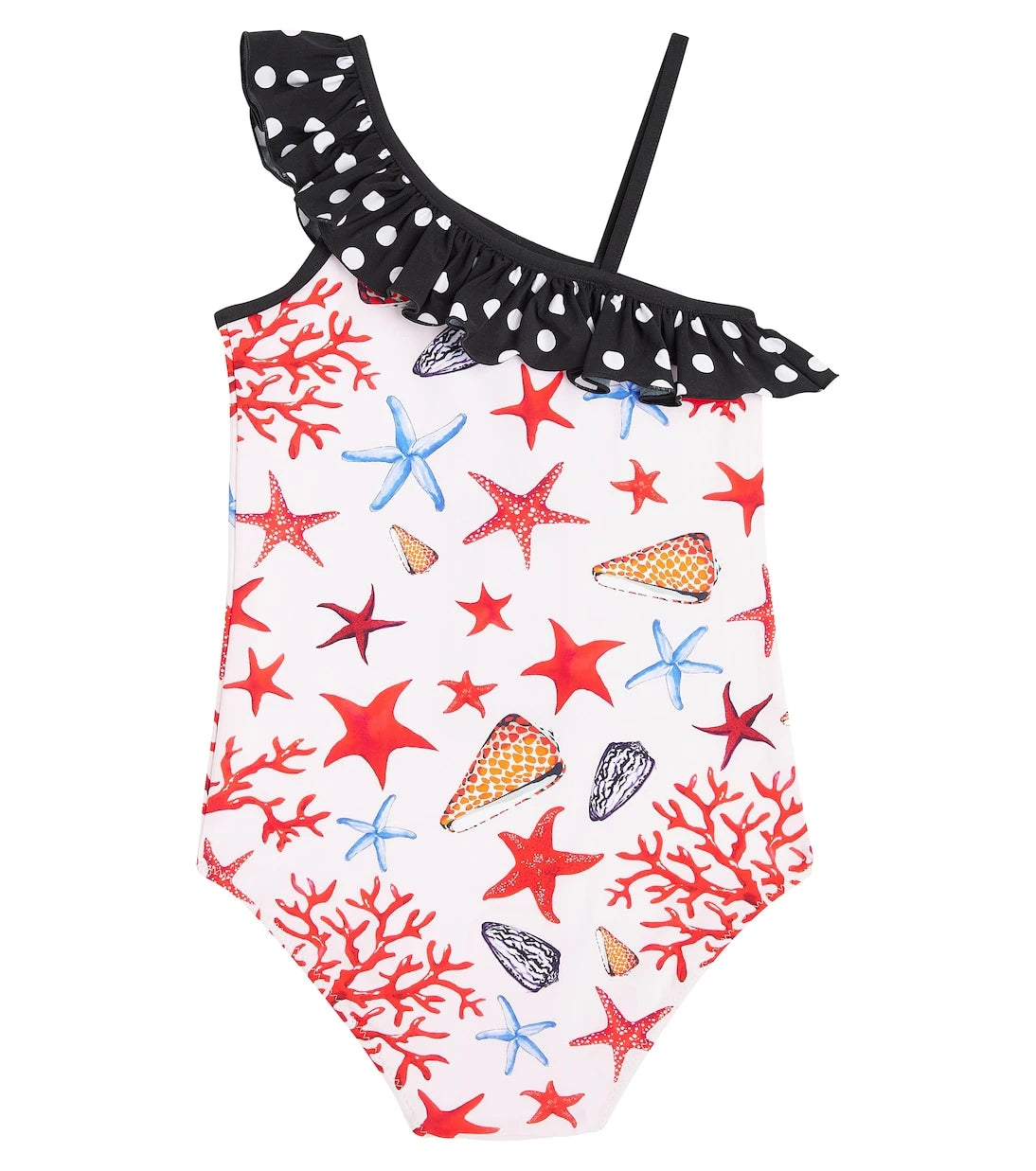 Dolce&Gabbana Kids - Capri printed ruffled swimsuit
