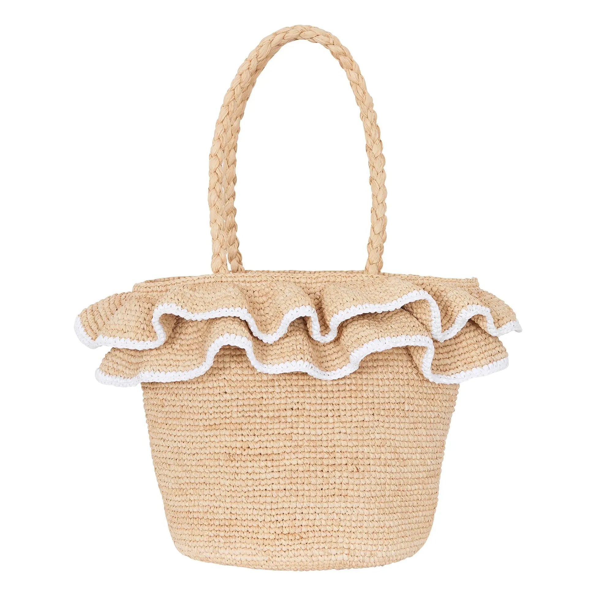 Tartine et Chocolat - Basket Raffia ruffles | Natural