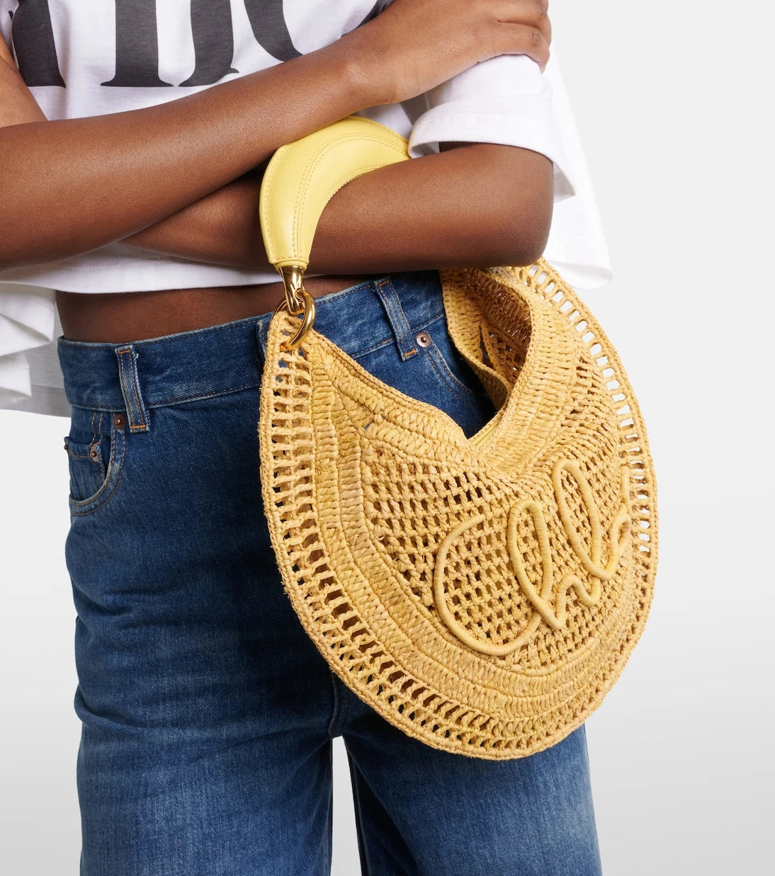 Chloé - Summer Banana raffia shoulder bag