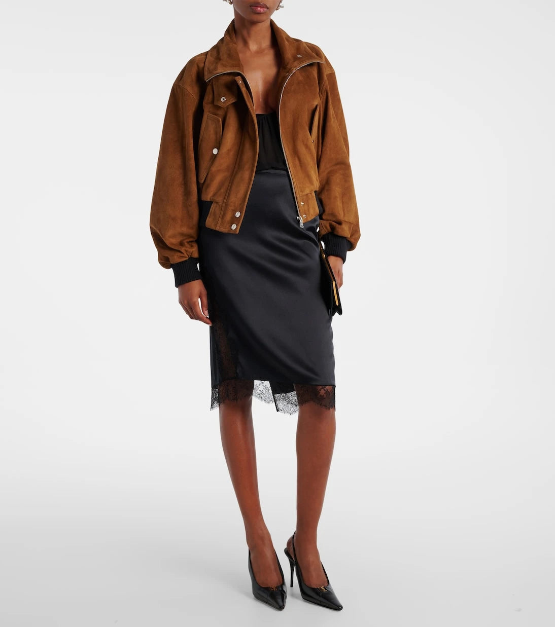 Nour Hammour - Briar suede bomber jacket