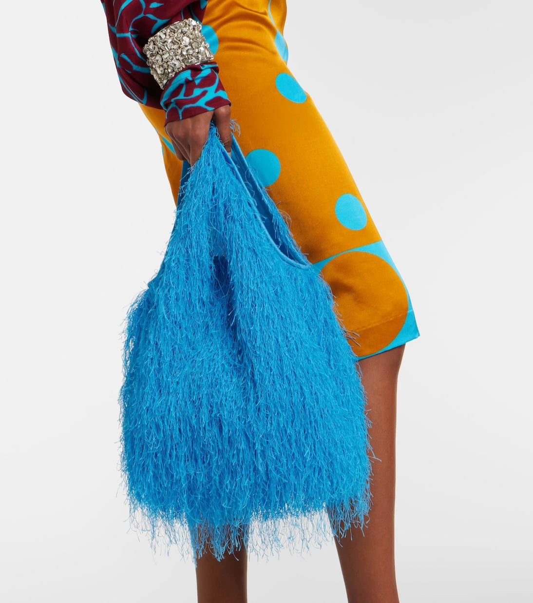 دريس فان نوتن - حقيبة مارشيه متوسطة بمقبض علوي ومزينة بشراشيب