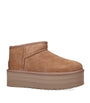 UGG Brown Suede Classic Ultra Mini Platform Boots