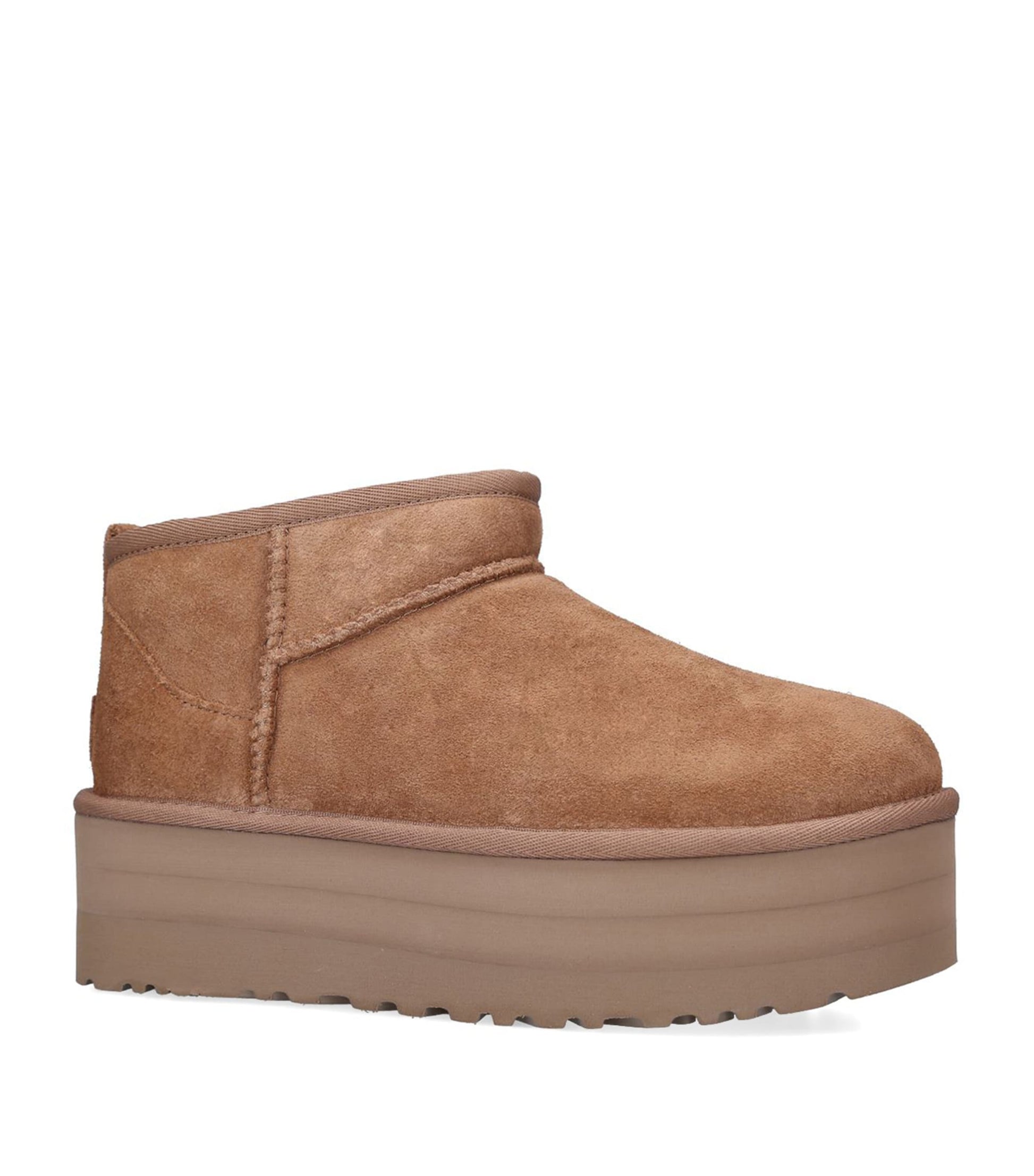 UGG Brown Suede Classic Ultra Mini Platform Boots