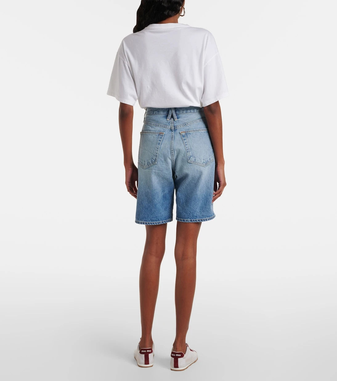 Slvrlake - High-rise denim Bermuda shorts