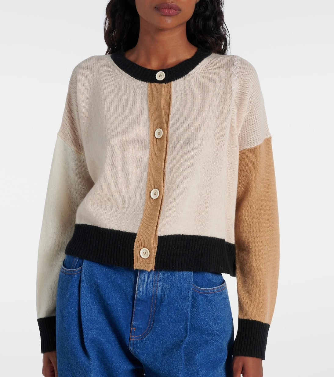 Marni - Colorblocked cashmere cardigan